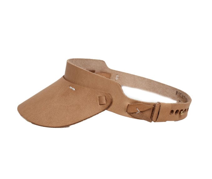 Right Tribe Accessories One Size Cambria Leather Visor in Light Tan