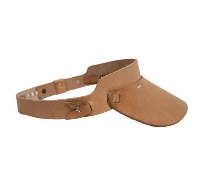 Right Tribe Accessories One Size Cambria Leather Visor in Light Tan