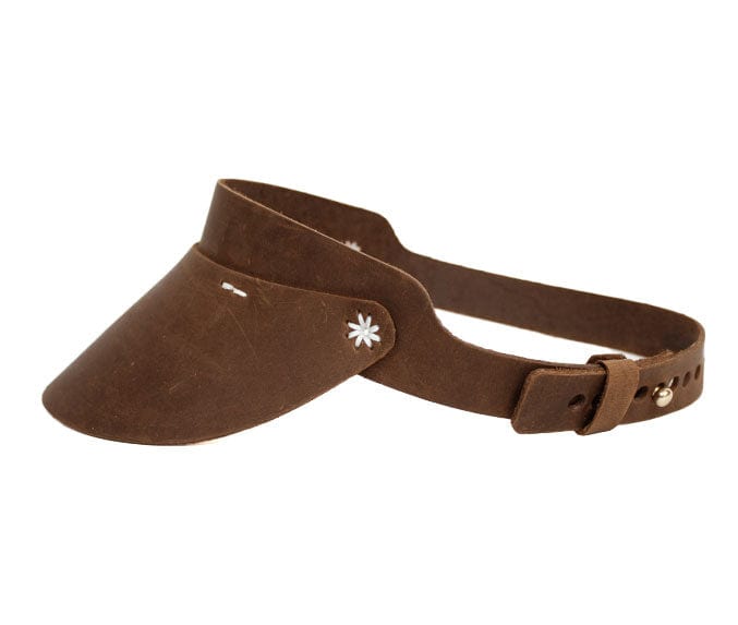 Right Tribe Accessories One Size Cambria Leather Visor with Flower Stitching