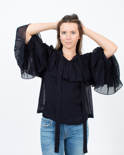 Robert Rodriguez Clothing Small | US 4 Sheer Black Blouse