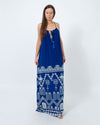 Rococo Sand Clothing Small Royal Blue Silk Maxi Dress