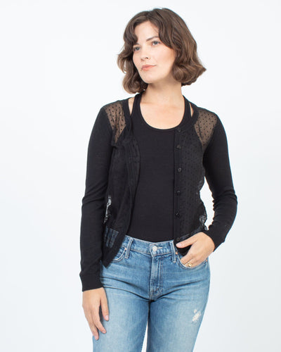 rosemunde Clothing Small Sheer Dot Cardigan