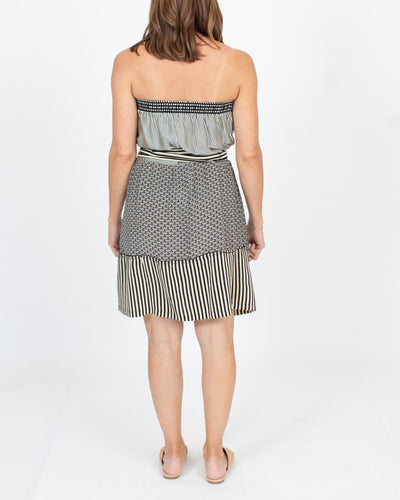 Rozae Nichols Clothing Medium Strapless Printed Dress