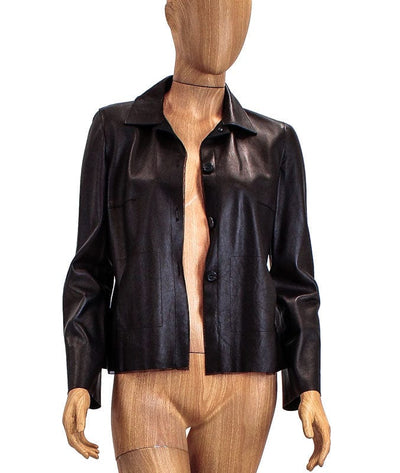 Rozae Nichols Clothing Small Leather Button Down Jacket