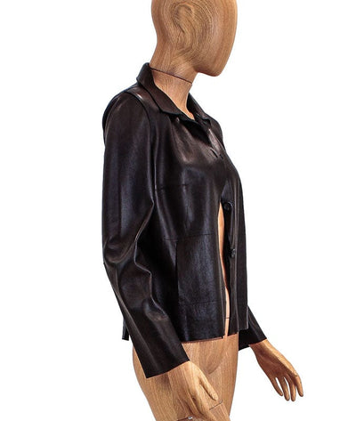 Rozae Nichols Clothing Small Leather Button Down Jacket
