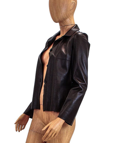Rozae Nichols Clothing Small Leather Button Down Jacket