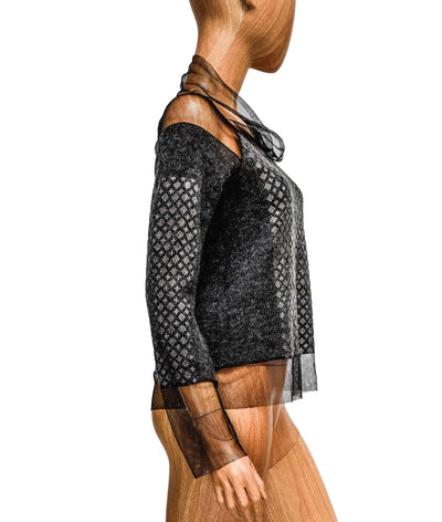 Rozae Nichols Clothing XXS | Petite Sweater with Metallic Detail