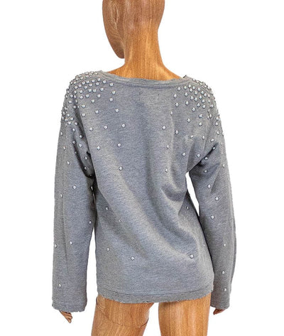 RtA Clothing XS Pearl Studded Distressed Sweatshirt