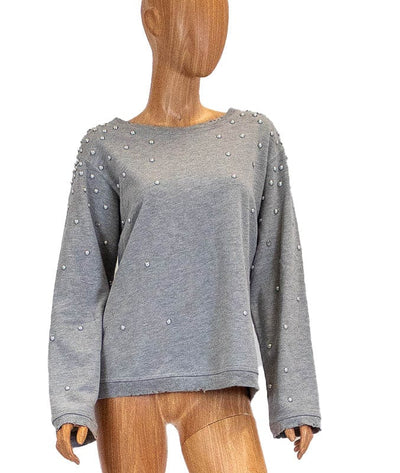RtA Clothing XS Pearl Studded Distressed Sweatshirt