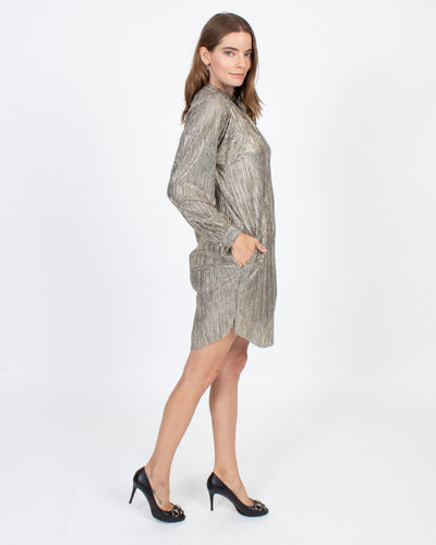 Sabina Musayev Clothing Small Tie Neck Metallic Dress