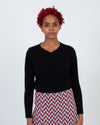 Saks Fifth Ave Clothing Medium Cashmere V-Neck Ribbed Sweater