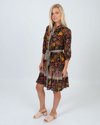 SALONI Clothing Small | US 4 Printed Button Down Dress