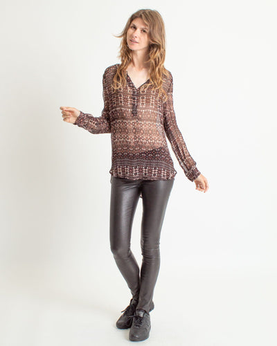 Sanctuary Clothing XS Printed Long Sleeve Blouse