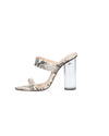 Schutz Shoes Large | US 10 "Veridiana Transparent Column Heel" Slide Sandal