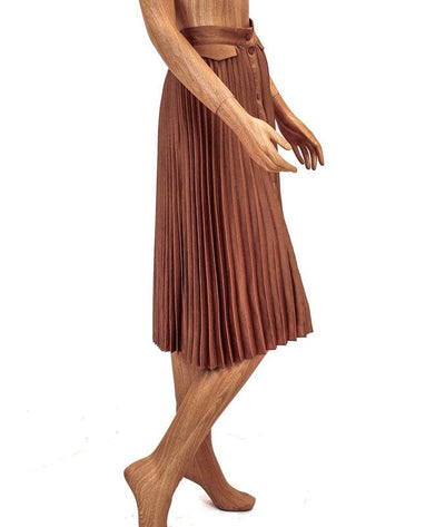 Scotch & Soda Clothing Small Pleated Button Down Skirt