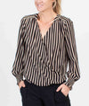 Scotch & Soda Clothing Small Stripe Henley Crossover Blouse