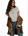 Scotch & Soda Clothing XS Leopard Print Faux Fur Coat