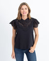 Sea New York Clothing Small Black Eyelet Blouse