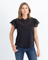 Sea New York Clothing Small Black Eyelet Blouse