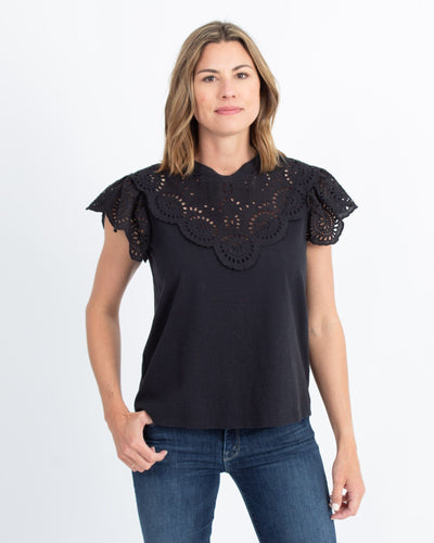Sea New York Clothing Small Black Eyelet Blouse
