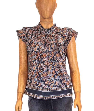 Sea New York Clothing Small | US 4 Printed Cap Sleeve Blouse