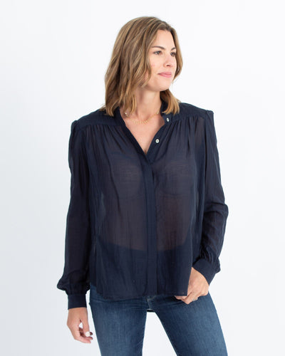 Secular Clothing Small Navy Sheer Button Down