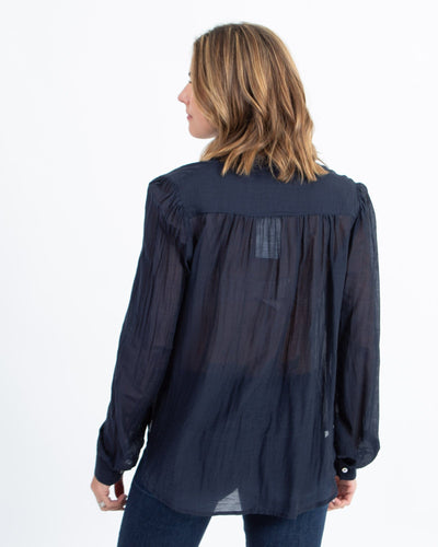Secular Clothing Small Navy Sheer Button Down