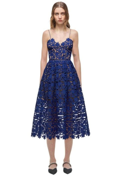 SELF-PORTRAIT Clothing Small | US 4 "Cobalt Azaelea" Dress