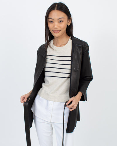 Sharon Roth Clothing XS Belted Leather Jacket