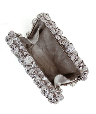 Shay Accessories Bags One Size Swarovski Skull Clutch
