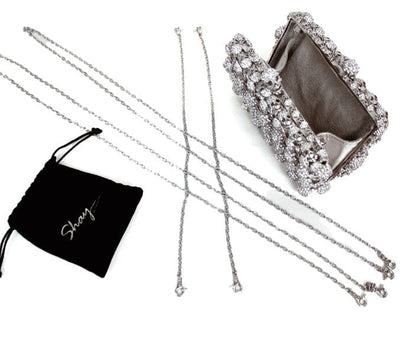Shay Accessories Bags One Size Swarovski Skull Clutch