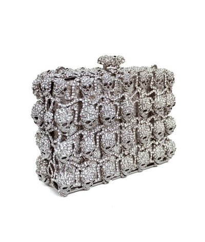 Shay Accessories Bags One Size Swarovski Skull Clutch