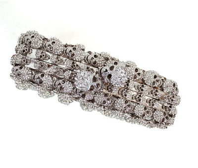 Shay Accessories Bags One Size Swarovski Skull Clutch