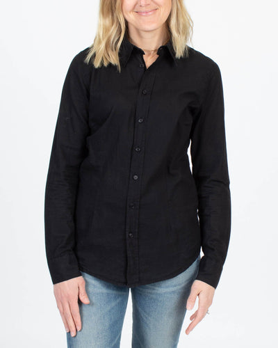 SHIRT Clothing Small Black Button Down Top