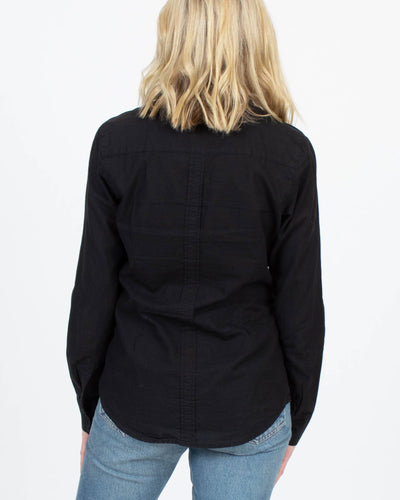 SHIRT Clothing Small Black Button Down Top