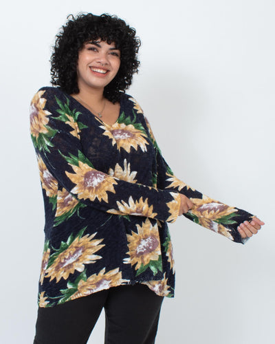 Show Me Your Mumu Clothing Large Sunflower Print Sweater