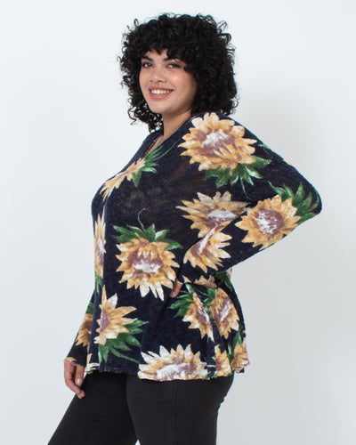 Show Me Your Mumu Clothing Large Sunflower Print Sweater
