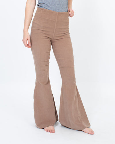 Show Me Your Mumu Clothing Large Tan Flare Leggings