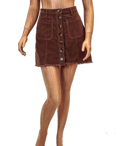 Show Me Your Mumu Clothing XS Corduroy Button Front Mini Skirt