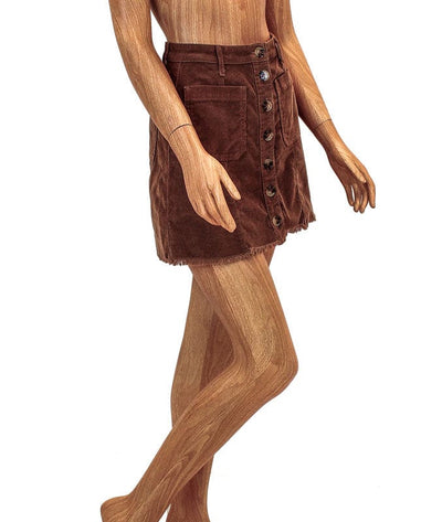 Show Me Your Mumu Clothing XS Corduroy Button Front Mini Skirt