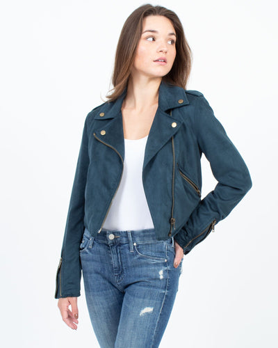 Show Me Your Mumu Clothing XS Suede Moto Jacket