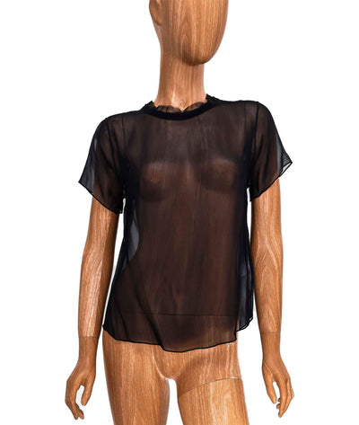 SIR Clothing Small Sheer Short Sleeve Blouse