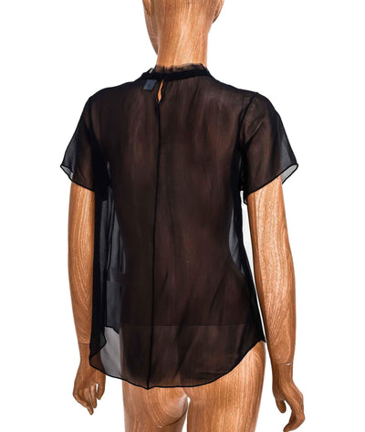 SIR Clothing Small Sheer Short Sleeve Blouse