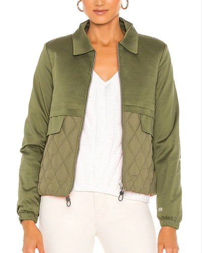 Soia & Kyo Clothing Medium "Lori" mixed Media Bomber Jacket