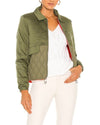 Soia & Kyo Clothing Medium "Lori" mixed Media Bomber Jacket