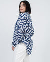 Solid & Striped Clothing Medium "Oxford" Long Sleeve Printed Tunic Blouse
