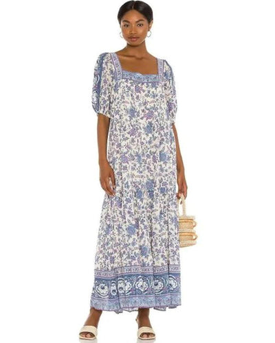 SPELL Clothing Medium "Folk" Square Neck Dress