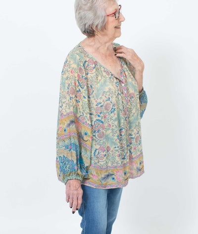 Spell & The Gypsy Collective Clothing Medium Printed Blouse with Keyhole Back
