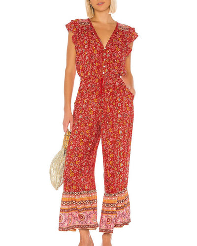 Spell & The Gypsy Collective Clothing Small Red Dahlia Jumpsuit