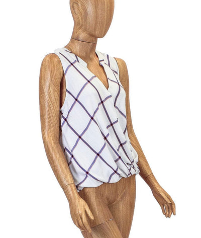 Splendid Clothing Small Sleeveless Plaid Snap Button Top